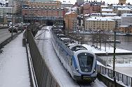 Pendeltg vid centralbron i Stockholm.
Frsta vagnen har beteckningen 6006 A1.
Bilden tagen: 2007-01-28
Publicerad: 2007-02-14